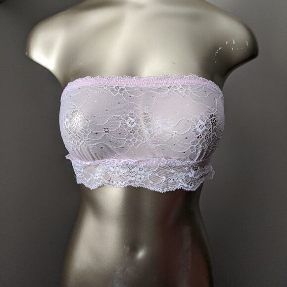 Joe's Jeans Lace Bralette Bandeau Pastel Pink M/L - Picture 2 of 6